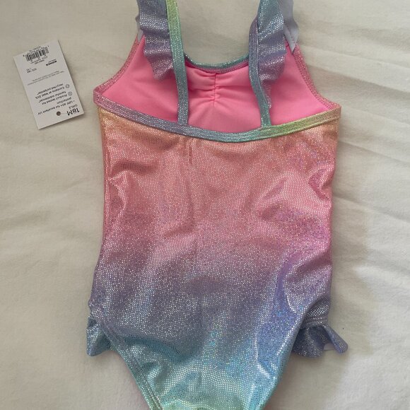 Jumping Bean Infant 18M Swimsuit Rainbow Sparkle Baby Girl One Piece - Picture 2 of 7